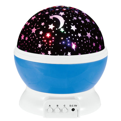 Pink-Blue Options -- 1Pc LED Star Sky Projector Night Light Kids Rotating Starry Night Lamp USB Sleep Light Xmas Gift